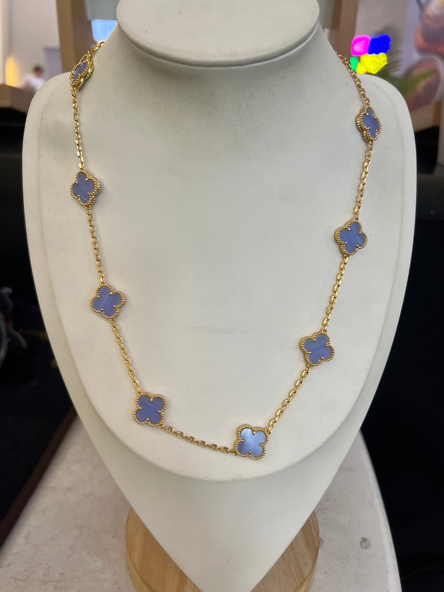 Clover Necklace 10 Motif — Chalcedony