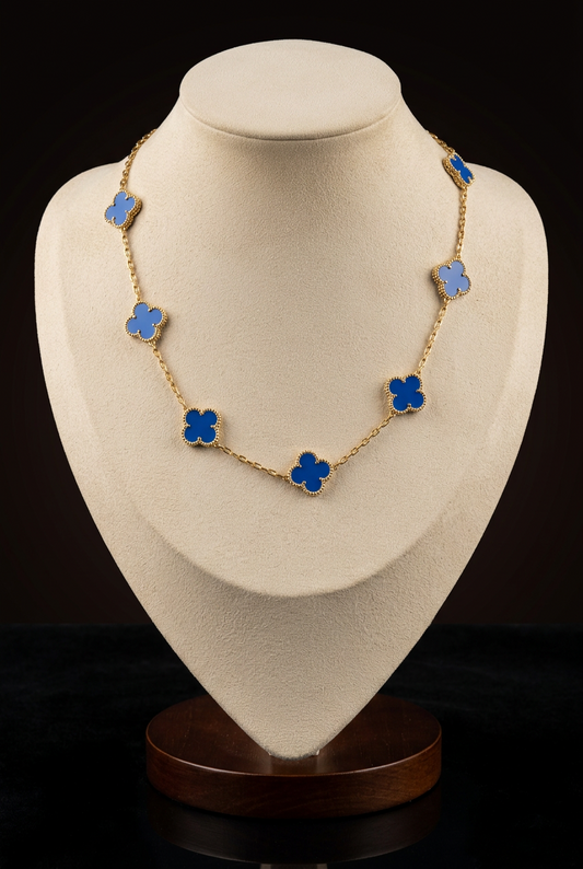 10motif Clover Necklace - Blue Agate