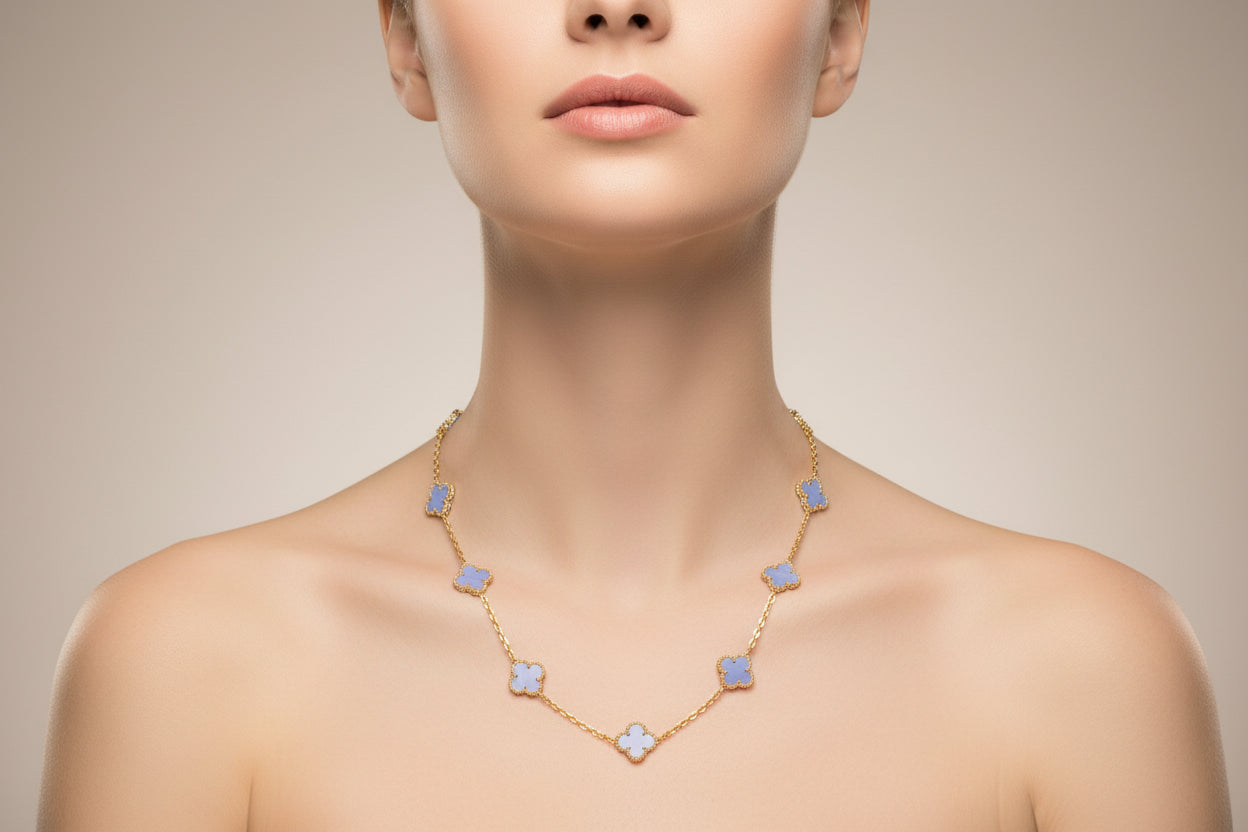 Clover Necklace 10 Motif — Chalcedony