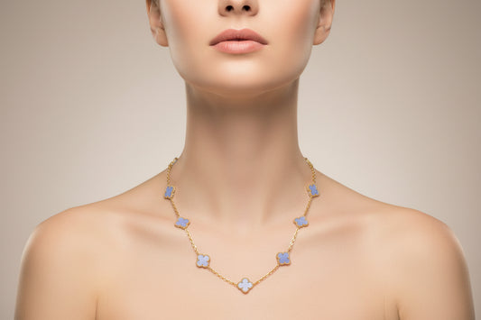 Clover Necklace 10 Motif — Chalcedony